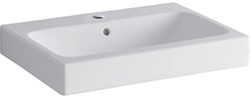 GEBERIT ICON WASTAFEL 1X WASKOM KRAANGAT MIDDEN OVERLOOP KERAMIEK 600 X 485 X 155MM (BXDXH) WIT 124060000