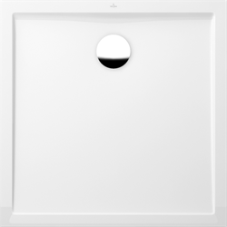 VILLEROY & BOCH FUTURION FLAT DOUCHEBAK QUARYL VIERKANT 1000X1000MM DIEPTE 25MM AFVOER 90MM WIT UDQ1000FFL1V-01