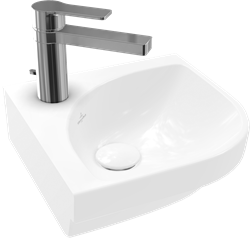 VILLEROY & BOCH SUBWAY 3.0 HOEKFONTEIN KWARTROND VOOR 1-GAT ARMATUUR KRAANGAT DOORGESTOKEN ZONDER OVERLOOP. ALPIN WIT 43714601