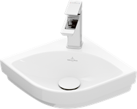 VILLEROY & BOCH SUBWAY 3.0 HOEKFONTEIN KWARTROND VOOR 1-GAT ARMATUUR KRAANGAT DOORGESTOKEN ZONDER OVERLOOP. ALPIN WIT 43714601-2