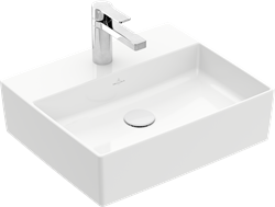 VILLEROY & BOCH MEMENTO 2.0 OPZETWASTAFEL HOEKIG 3-GATS KRAANGAT MIDDEL 420 X 500MM (DXB) WIT ALPINE 4A075101