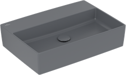 VILLEROY & BOCH MEMENTO 2.0 OPZETWASTAFEL 600 X 420 X 140 MM GRAFIET CERAMICPLUS ZONDER OVERLOOP 4A0763I4