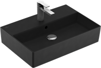 VILLEROY & BOCH MEMENTO 2.0 WASTAFEL 600 X 420 X 135 MM PURE BLACK CERAMICPLUS MET OVERLOOP 4A2260R7