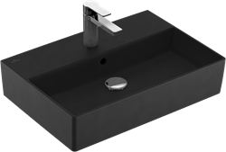 VILLEROY & BOCH MEMENTO 2.0 WASTAFEL 600 X 420 X 135 MM PURE BLACK CERAMICPLUS MET OVERLOOP 4A2260R7
