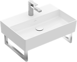 VILLEROY & BOCH MEMENTO 2.0 WASTAFEL HOEKIG VOOR 3-GATS KRAANGAT MIDDEL DOORGESTOKEN WAND 420 X 600MM (DXB) WIT ALPINE 4A226101