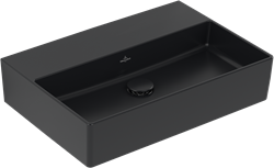 VILLEROY & BOCH MEMENTO 2.0 WASTAFEL 600 X 420 X 135 MM PURE BLACK CERAMICPLUS ZONDER OVERLOOP 4A2263R7