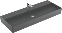 VILLEROY & BOCH MEMENTO 2.0 WASTAFEL HOEKIG 3-GATS KRAANGAT MIDDEL WAND 470 X 1200MM (DXB) GRAFIET KERAMIEKPLUS 4A22C2I4