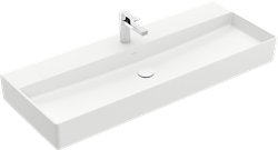 VILLEROY & BOCH MEMENTO 2.0 WASTAFEL HOEKIG 3-GATS KRAANGAT MIDDEL WAND 470 X 1200MM (DXB) STEEN WIT KERAMIEKPLUS 4A22CHRW