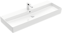 VILLEROY & BOCH MEMENTO 2.0 WASTAFEL HOEKIG 3-GATS KRAANGAT MIDDEL OVERLOOP WAND 470 X 1200MM (DXB) WIT ALPINE 4A22CL01