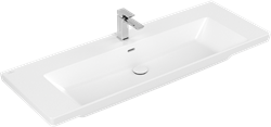 VILLEROY & BOCH SUBWAY 3.0 MEUBELWASTAFEL 1300X470MM. VOOR 3-GATS ARMATUUR MIDDELSTE KRAANGAT GESTOKEN MET OVERLOOP. STONE WHITE C+ 4A70D5RW