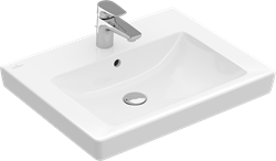 VILLEROY & BOCH SUBWAY 2 KERAMISCHE WASTAFEL 600X470MM UITTIKBARE KRAANGATEN: LINKS EN RECHTS WIT 71136GR1