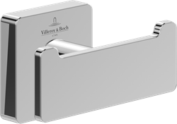 VILLEROY & BOCH ELEMENTS STRIKING DUBBELE HANDDOEKHAAK 80 X 44 X 45 MM CHROME TVA15201200061