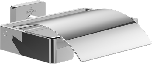 VILLEROY & BOCH ELEMENTS STRIKING TOILETROLHOUDER MET DEKSEL 131 X 115 X 45 MM CHROME TVA15201300061