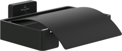 VILLEROY & BOCH ELEMENTS STRIKING TOILETROLHOUDER MET DEKSEL 131 X 115 X 45 MM MATT BLACK TVA152013000K5