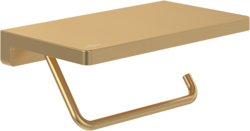 VILLEROY & BOCH ELEMENTS STRIKING TOILETROLHOUDER MET PLANCHET 20CM BRUSHED GOLD TVA15202300076