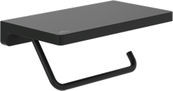 VILLEROY & BOCH ELEMENTS STRIKING TOILETROLHOUDER MET PLANCHET 20CM MATT BLACK TVA152023000K5