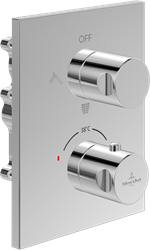VILLEROY & BOCH UNIVERSAL TAPS & FITTINGS INBOUWTHERMOSTAAT MET DRIEWEG STOPKRAAN,VOOR DOUCHE ROND CHROME TVD00000100061