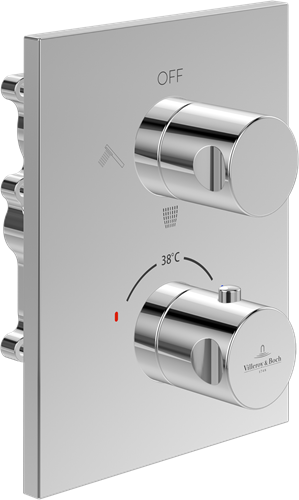 VILLEROY & BOCH UNIVERSAL TAPS & FITTINGS INBOUWTHERMOSTAAT MET DRIEWEG STOPKRAAN,VOOR DOUCHE ROND CHROME TVD00000100061