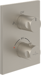 VILLEROY & BOCH UNIVERSAL TAPS & FITTINGS INBOUWTHERMOSTAAT MET TWEEWEG STOPKRAAN ,VOOR DOUCHE HOEKIG BRUSHED NICKEL MATT TVD00065300064