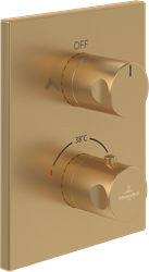 VILLEROY & BOCH UNIVERSAL TAPS & FITTINGS INBOUWTHERMOSTAAT MET TWEEWEG STOPKRAAN ,VOOR DOUCHE HOEKIG BRUSHED GOLD TVD00065300076