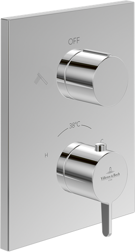 VILLEROY & BOCH CONUM INBOUWTHERMOSTAAT MET TWEEWEG STOPKRAAN CHROME TVS12700200061