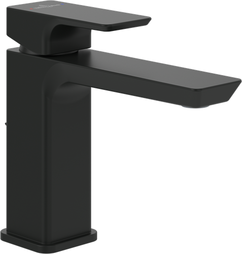 VILLEROY & BOCH SUBWAY 3.0 EENGREEPS WASTAFELKRAAN MET TREKSTANG-AFVOERGARNITUUR MATT BLACK TVW112002000K5