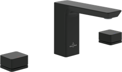 VILLEROY & BOCH SUBWAY 3.0 DRIEGATS WASTAFELKRAAN ZONDER PUSH-OPEN AFVOERGARNITUUR MATT BLACK TVW112005000K5