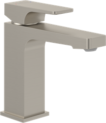 VILLEROY & BOCH ARCHITECTURA SQUARE EENGREEPS WASTAFELKRAAN MET TREKSTANG-AFVOERGARNITUUR BRUSHED NICKEL MATT TVW12500100064
