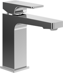 VILLEROY & BOCH ARCHITECTURA SQUARE EENGREEPS WASTAFELKRAAN ZONDER PUSH-OPEN AFVOERGARNITUUR CHROME TVW12500400061