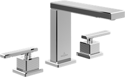 VILLEROY & BOCH METTLACH DRIEGATS WASTAFELKRAAN ZONDER PUSH-OPEN AFVOERGARNITUUR CHROME TVW12600200061