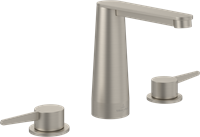 VILLEROY & BOCH CONUM DRIEGATS WASTAFELKRAAN ZONDER PUSH-OPEN AFVOERGARNITUUR BRUSHED NICKEL MATT TVW12700100164