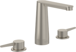 VILLEROY & BOCH CONUM DRIEGATS WASTAFELKRAAN ZONDER PUSH-OPEN AFVOERGARNITUUR BRUSHED NICKEL MATT TVW12700100164