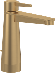 VILLEROY & BOCH CONUM EENGREEPS WASTAFELKRAAN MET TREKSTANG-AFVOERGARNITUUR BRUSHED GOLD TVW12700300076
