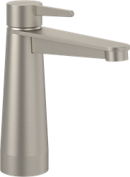 VILLEROY & BOCH CONUM EENGREEPS WASTAFELKRAAN ZONDER PUSH-OPEN AFVOERGARNITUUR BRUSHED NICKEL MATT TVW12700300164