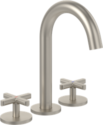 VILLEROY & BOCH LOOP & FRIENDS THREE-HOLE BASIN MIXER WITHOUT WASTE BRUSHED NICKEL MATT TVZ10600900064