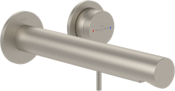 VILLEROY & BOCH LOOP & FRIENDS SINGLE-LEVER BASIN MIXER WITHOUT WASTE BRUSHED NICKEL MATT TVZ10601000064