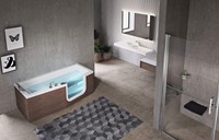 NOVELLINI IRIS INSTAPBAD 170X70/80 DEUR RECHTS OVERLOOP EN KRAAN OP BADRAND MET 1 ACRYL PANEEL IRI217080FD-A1K