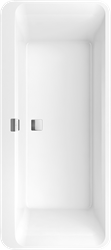 VILLEROY & BOCH SQUARO EDGE 12 QUARYL OVAAL DUO BAD 1800X800MM MET BADPOTEN EN AFVOER-/OVERLOOPKOMBINATIE WIT UBQ180SQE7DV-01