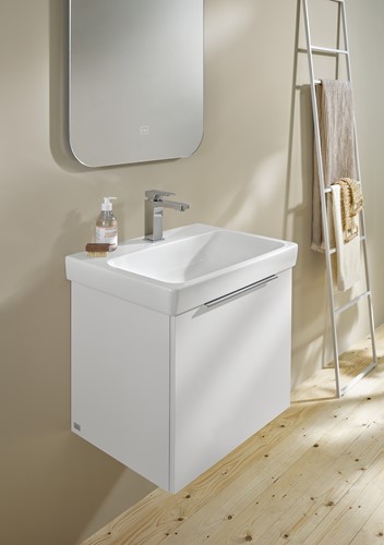 VILLEROY & BOCH ARCHITECTURA SQUARE EENGREEPS WASTAFELKRAAN ZONDER PUSH-OPEN AFVOERGARNITUUR CHROME TVW12500400061-3