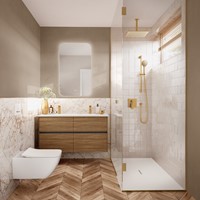 VILLEROY & BOCH UNIVERSAL SHOWERS WANDAANSLUITBOCHT,VOOR WANDMONTAGE HOEKIG BRUSHED GOLD TVC00045700076-3
