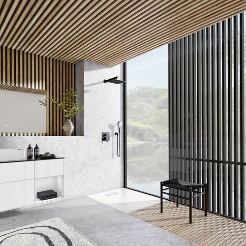 VILLEROY & BOCH UNIVERSAL SHOWERS HANDDOUCHEHOUDER VOOR WANDMONTAGE HOEKIG MATT BLACK TVC000463000K5-2